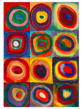 Kandinsky Squares with Concentric Circles - Art Print